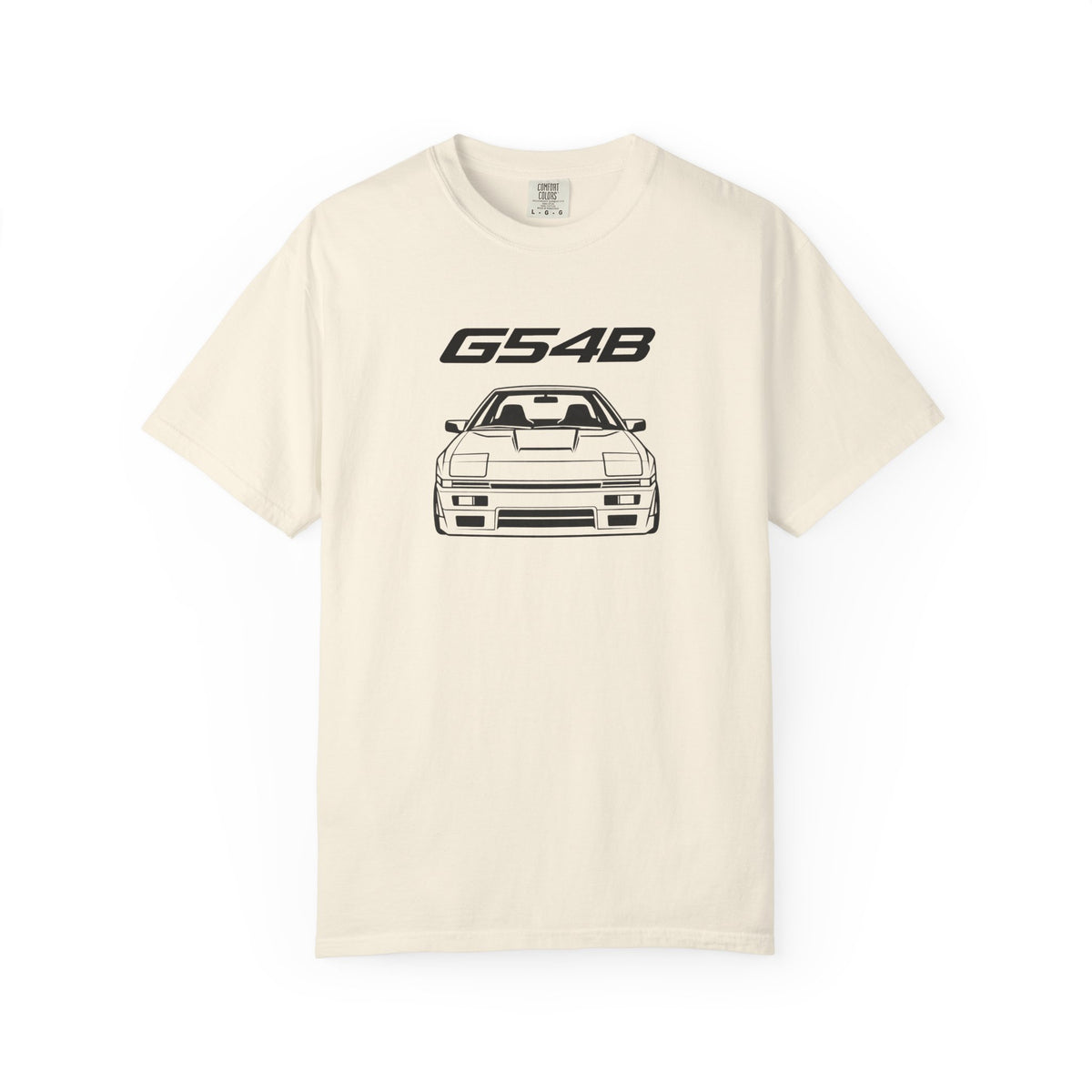 Ivory JDM T-shirt with G54B logo and front car graphic on chest
