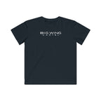 Kids black T-shirt with Big Wing Cartel chest logo graphic