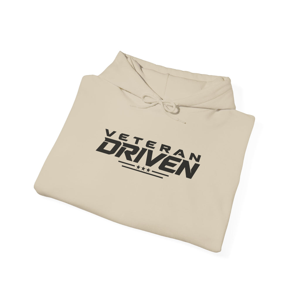 Sand hoodie with front logo graphic and drawstring hood