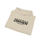 Sand hoodie with front logo graphic and drawstring hood