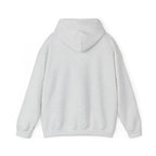 Ash gray pullover hoodie back view with hood and kangaroo pocket
