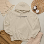 Sand pullover hoodie with kangaroo pocket, drawstring hood and chest graphic