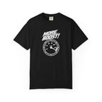Black crewneck T-shirt with 'More Boost!' stopwatch graphic on the chest