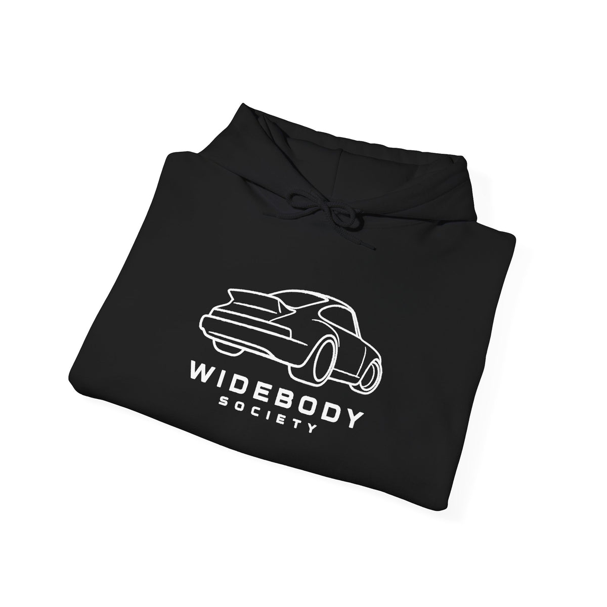 Black Euro hoodie with car graphic logo and front pouch pocket