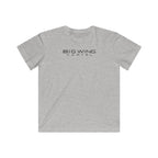 Kids heather gray T-shirt with Big Wing Cartel chest logo graphic