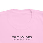 Pink toddler t-shirt with Big Wing Cartel chest logo