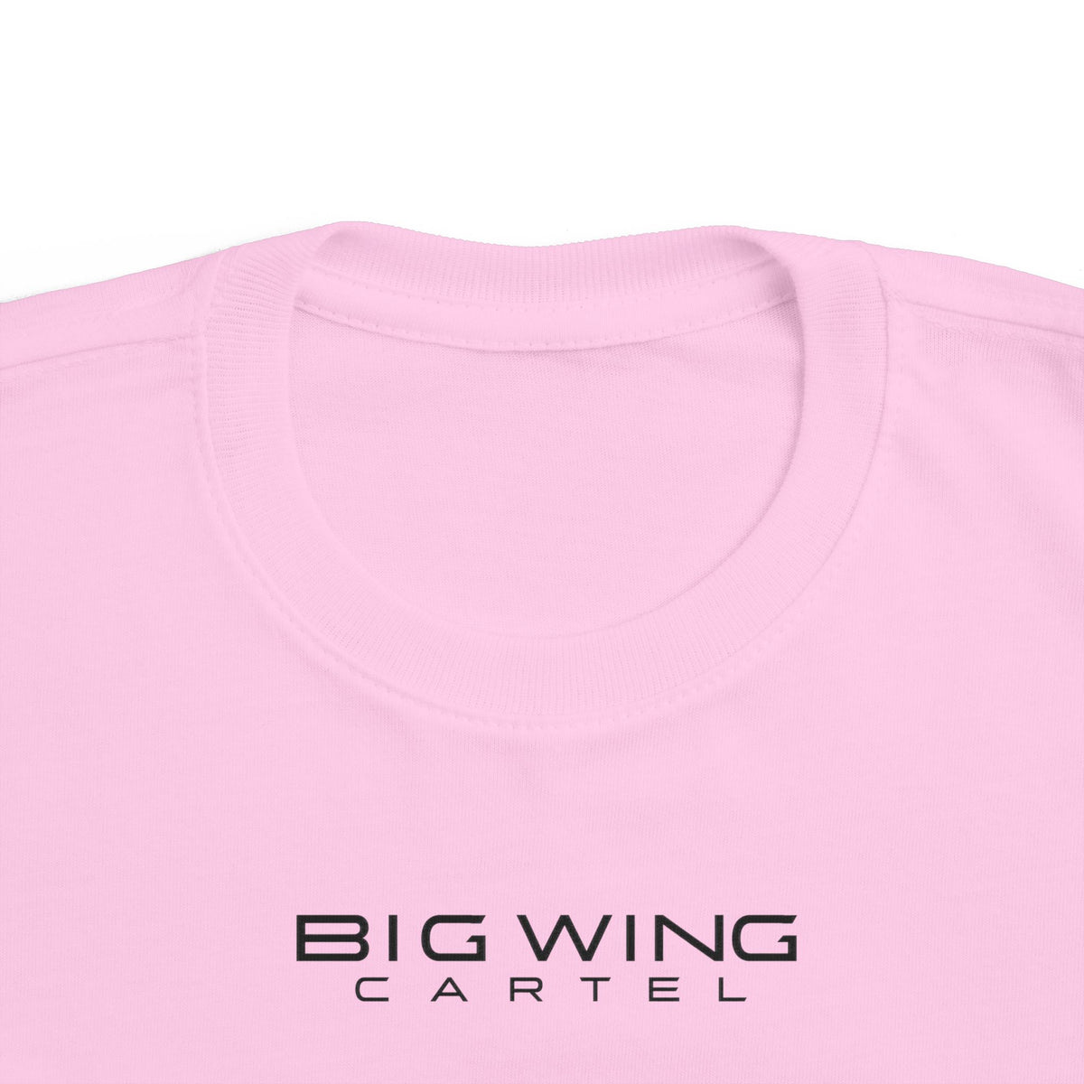 Pink toddler t-shirt with Big Wing Cartel chest logo