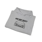 Sport grey JDM hoodie with Wide Body Society front graphic and drawstring hood