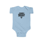 Baby bodysuit, light blue, front graphic print