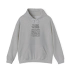 Sport grey map graphic pullover hoodie with hood, drawstring, and kangaroo pocket