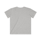 Kids heather gray T-shirt with short sleeves and crew neckline