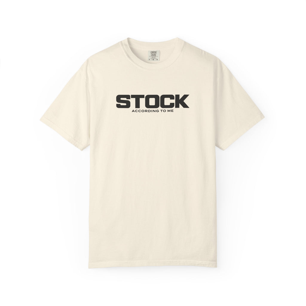 Ivory crewneck T-shirt with STOCK graphic logo on the front