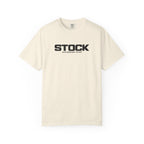 Ivory crewneck T-shirt with STOCK graphic logo on the front