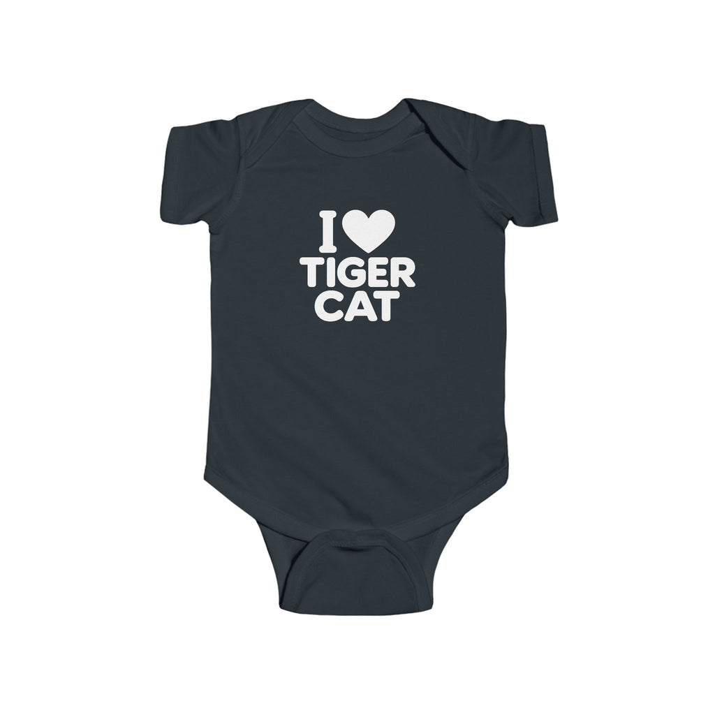 I Love Tiger Cat Baby Bodysuit