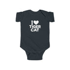 I Love Tiger Cat Baby Bodysuit