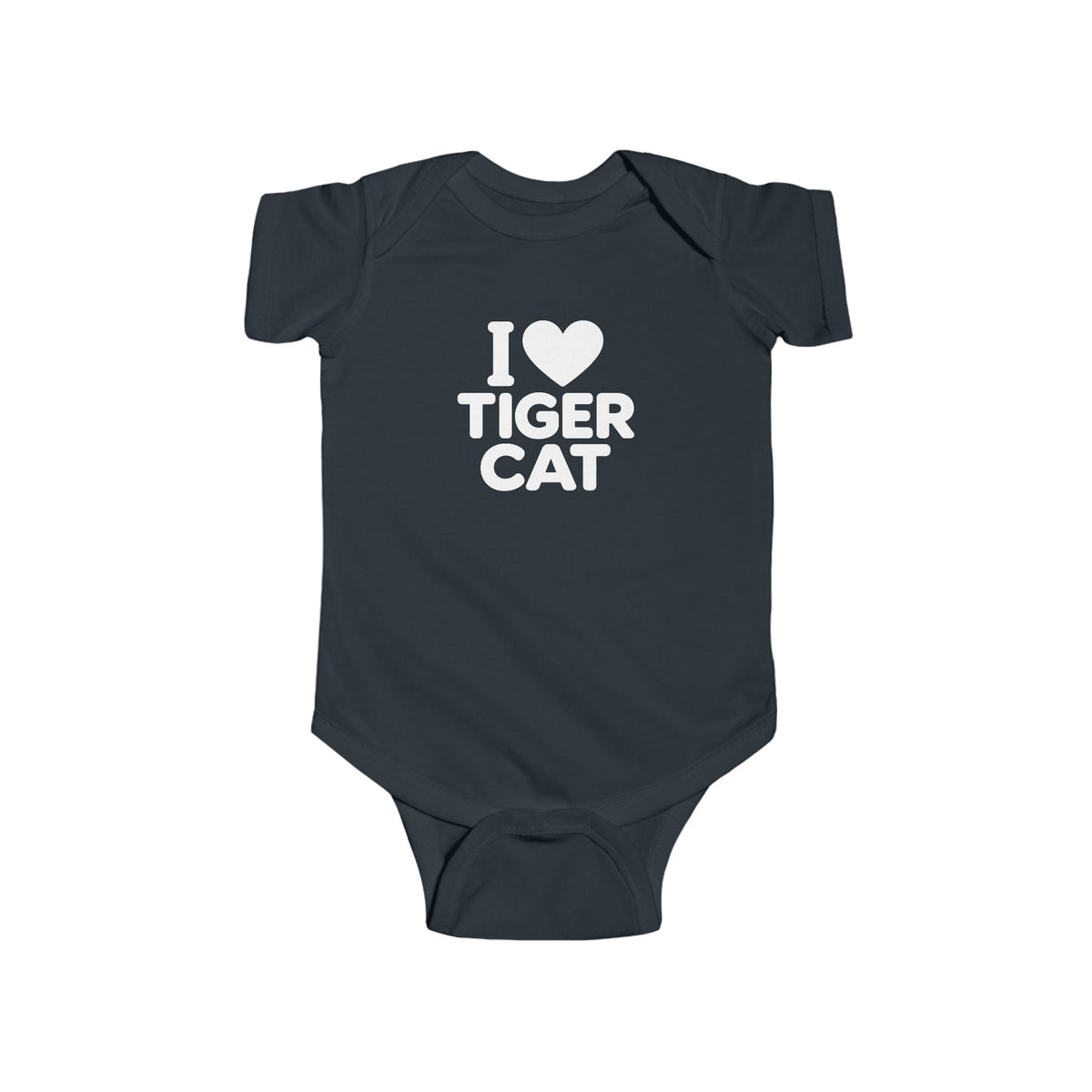 I Love Tiger Cat Baby Bodysuit
