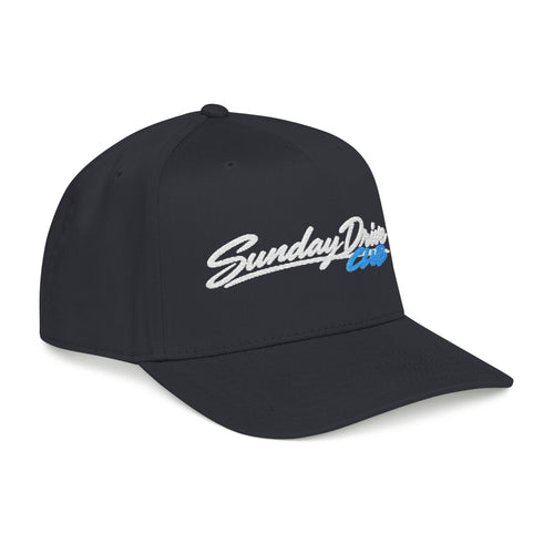Black baseball cap with side embroidered logo