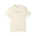 Ivory crewneck T-shirt with small “ZONE 2 RUNNING CLUB” chest logo