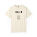 Ivory baby bottle graphic t-shirt with “THE 3AM CLUB” text and bottle icon on the front