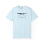 Light blue JDM t-shirt, front print with “WIDE BODY SOCIETY” and car graphic.