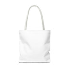 White Strezzy Racing tote bag with long handles, plain front