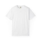White crew-neck T-shirt with small chest logo