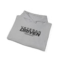 Sport grey hoodie folded with Veteran Driven logo and hood drawstrings