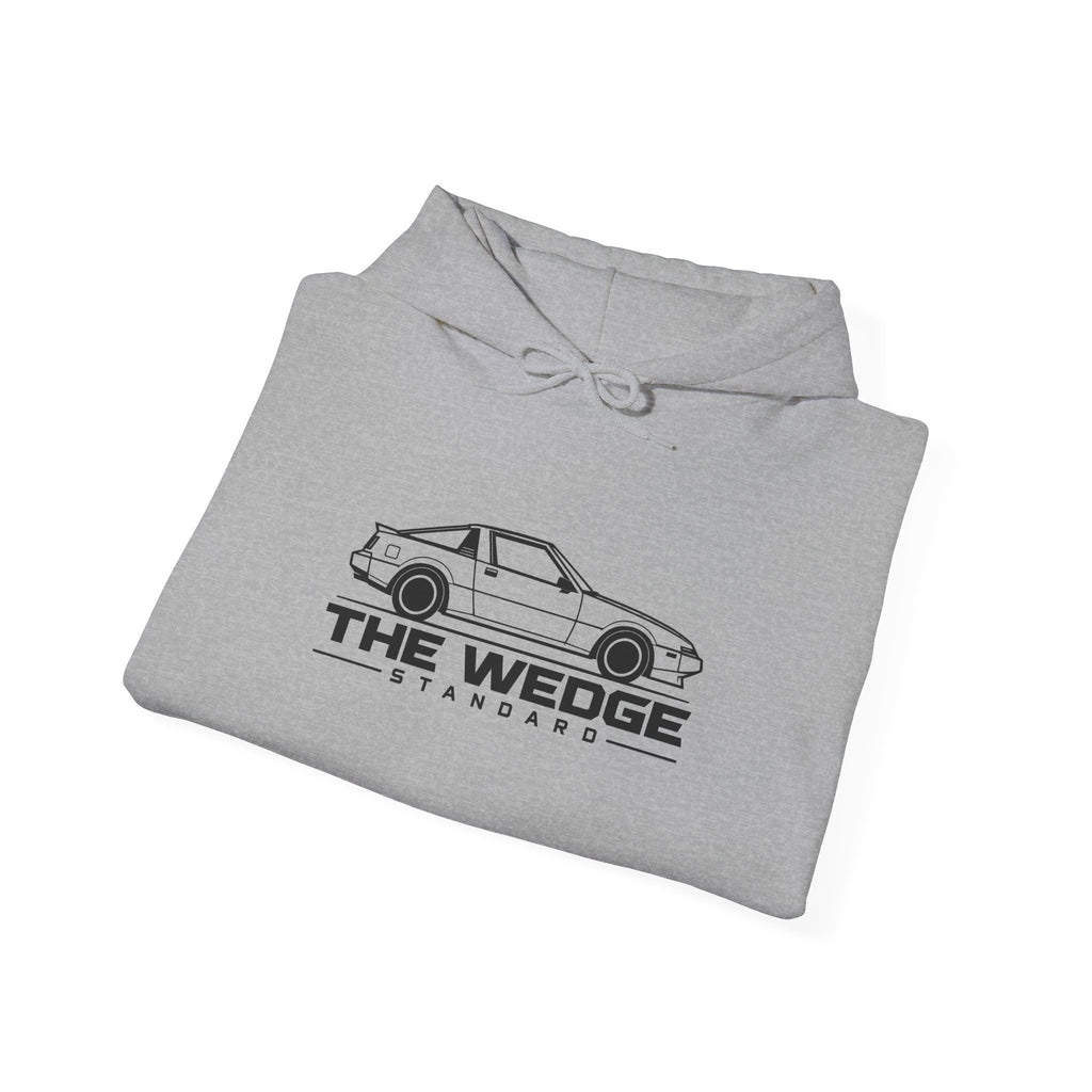 Sport grey pullover hoodie with front car logo graphic and drawstring hood