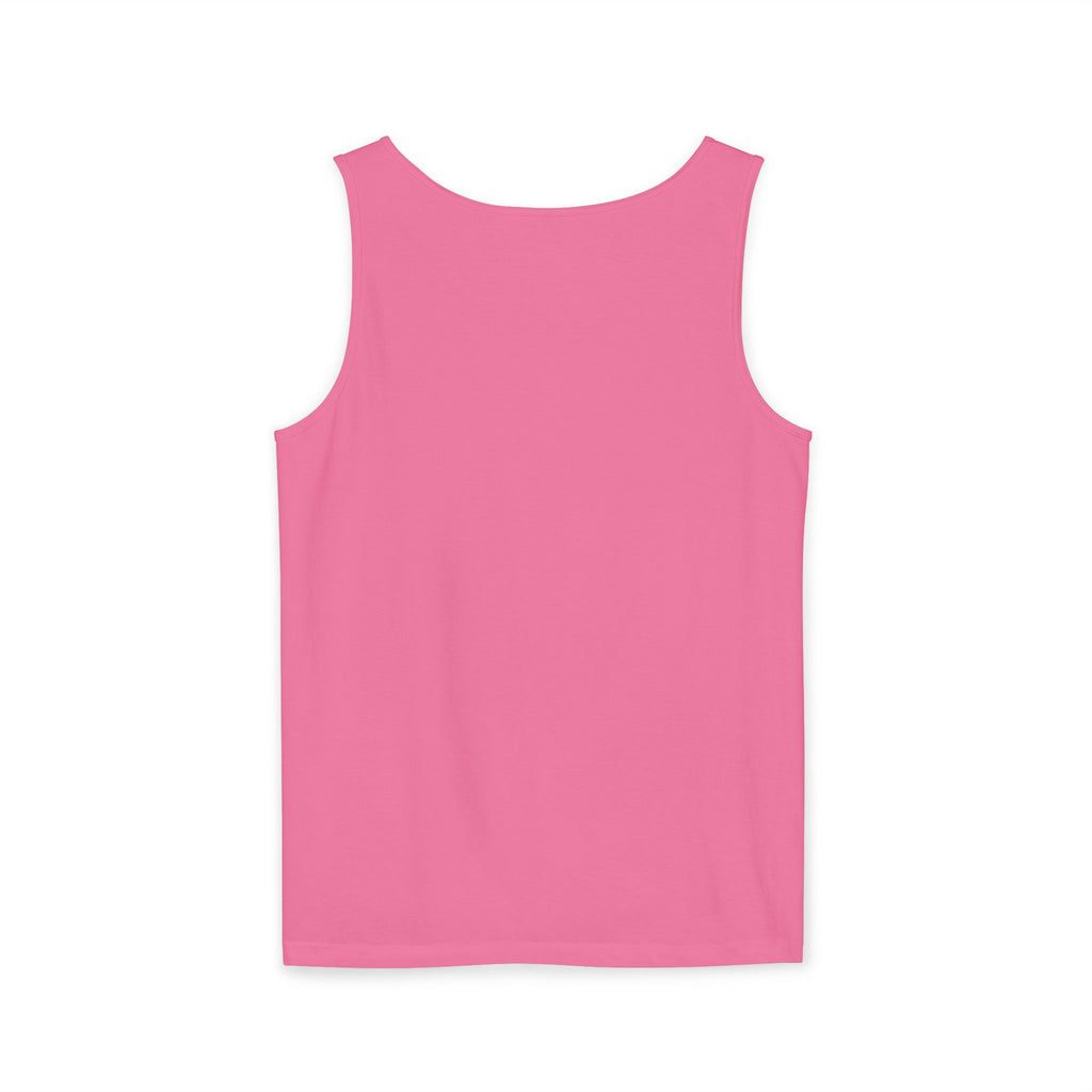Hot pink sleeveless racing tank top with wide neckline