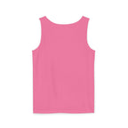 Hot pink sleeveless racing tank top with wide neckline