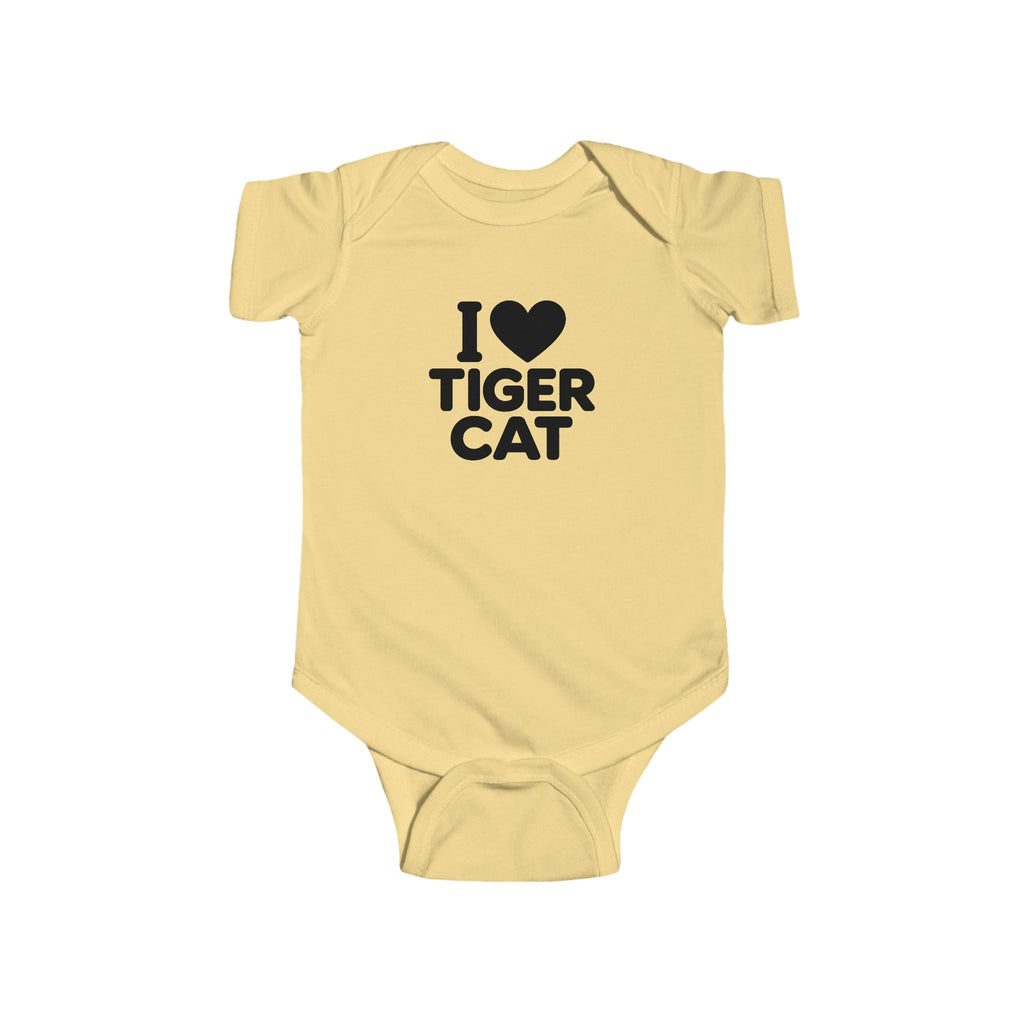 I Love Tiger Cat Baby Bodysuit
