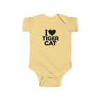 I Love Tiger Cat Baby Bodysuit