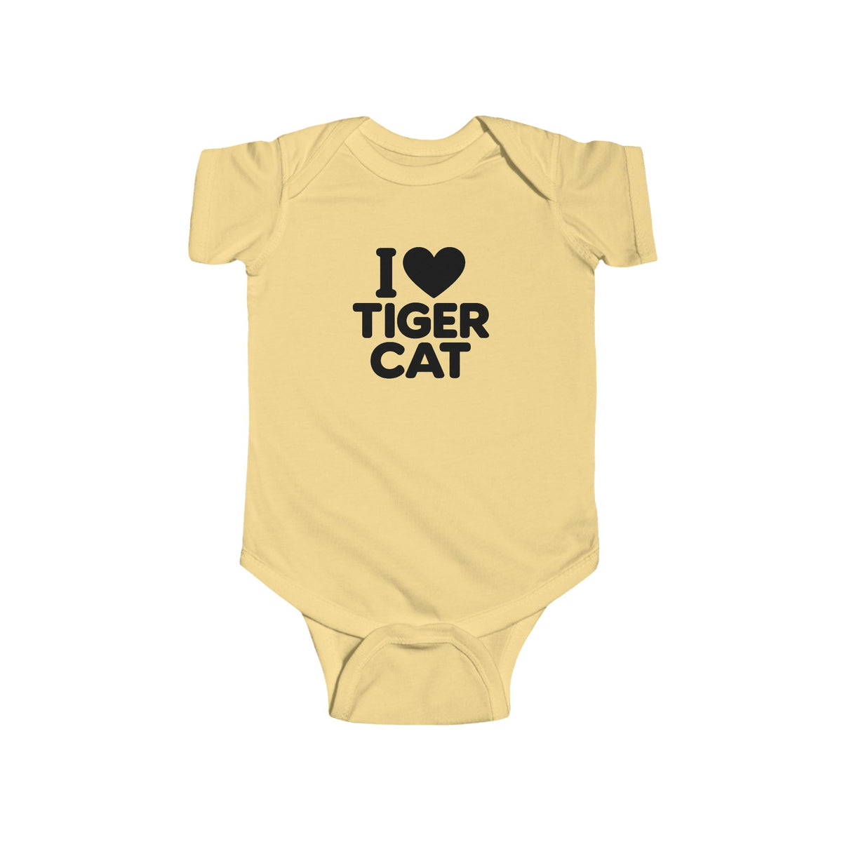 I Love Tiger Cat Baby Bodysuit