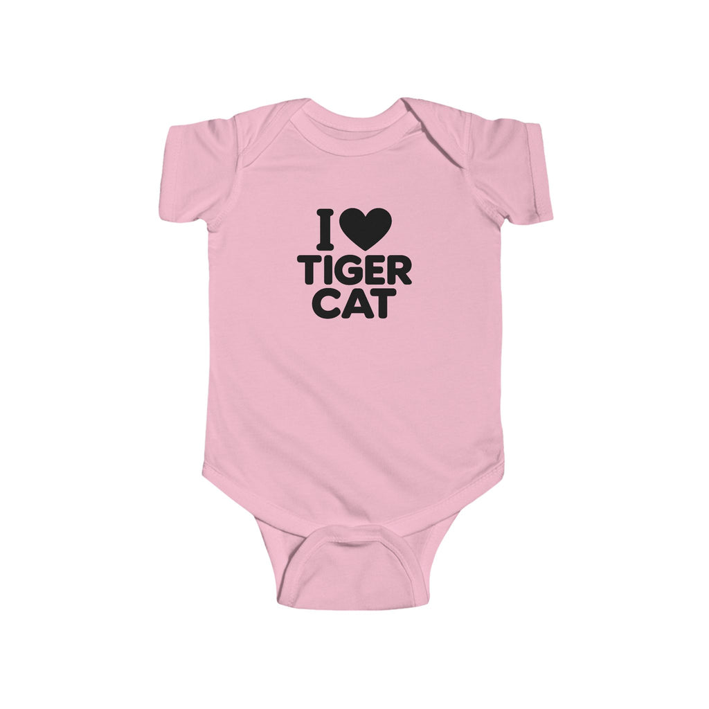 I Love Tiger Cat Baby Bodysuit