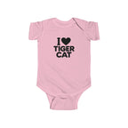 I Love Tiger Cat Baby Bodysuit