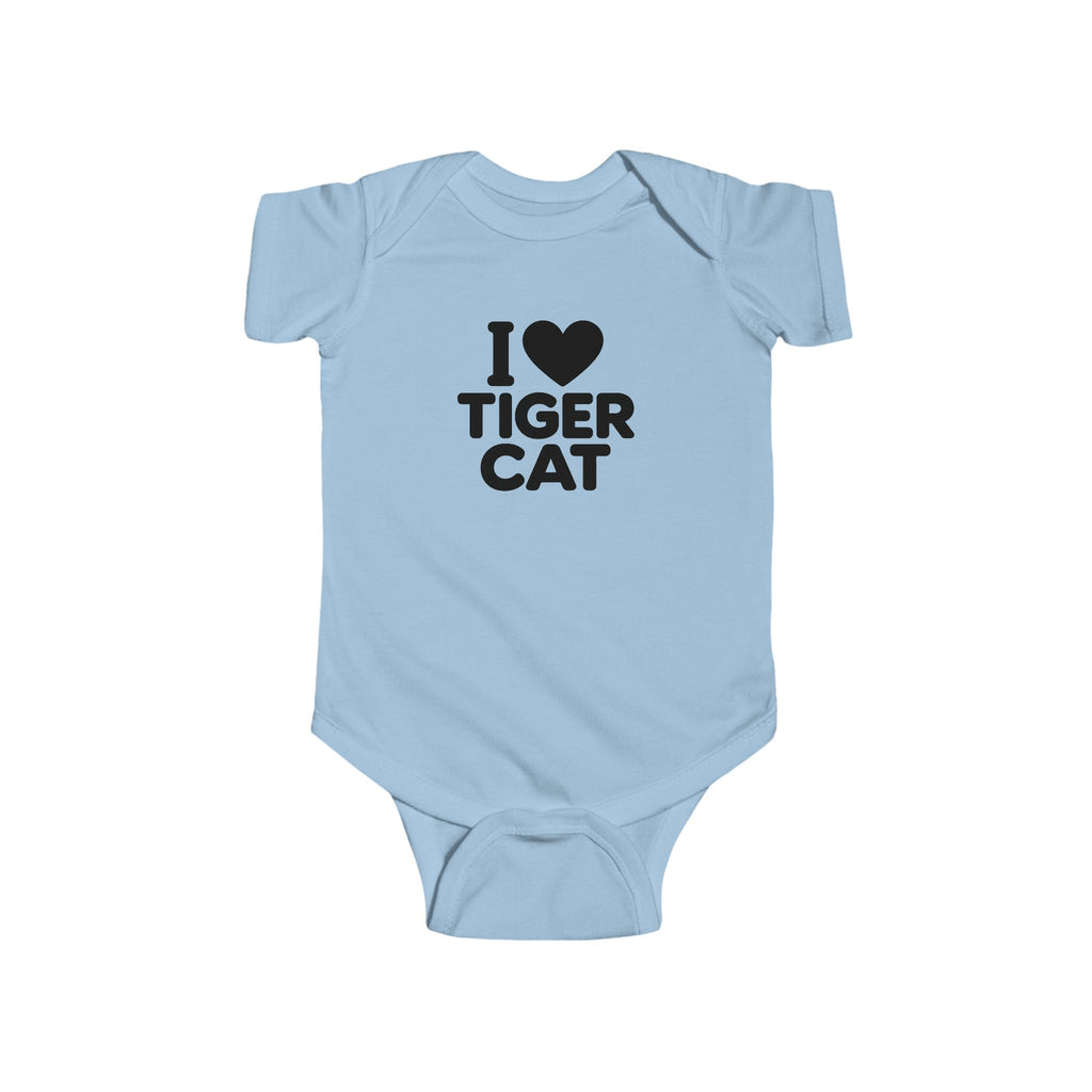 I Love Tiger Cat Baby Bodysuit