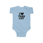 I Love Tiger Cat Baby Bodysuit