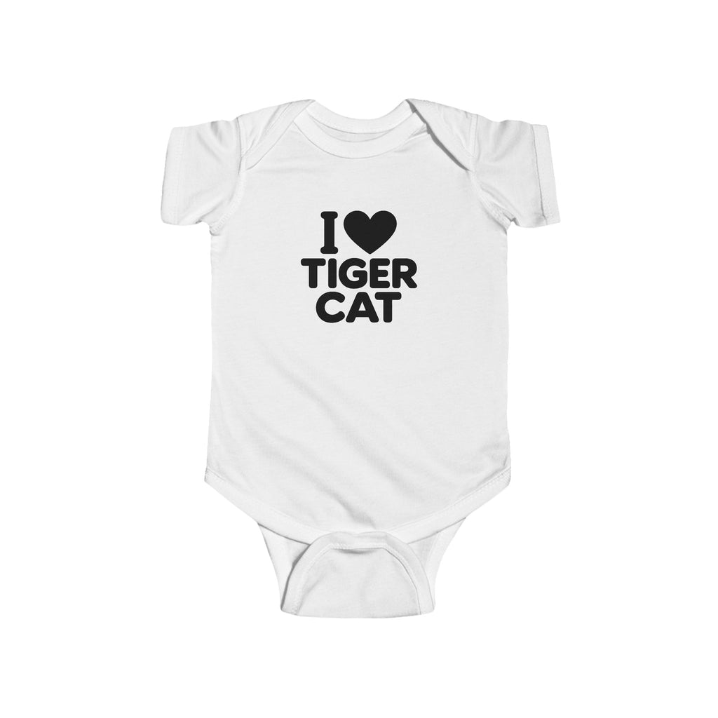 I Love Tiger Cat Baby Bodysuit