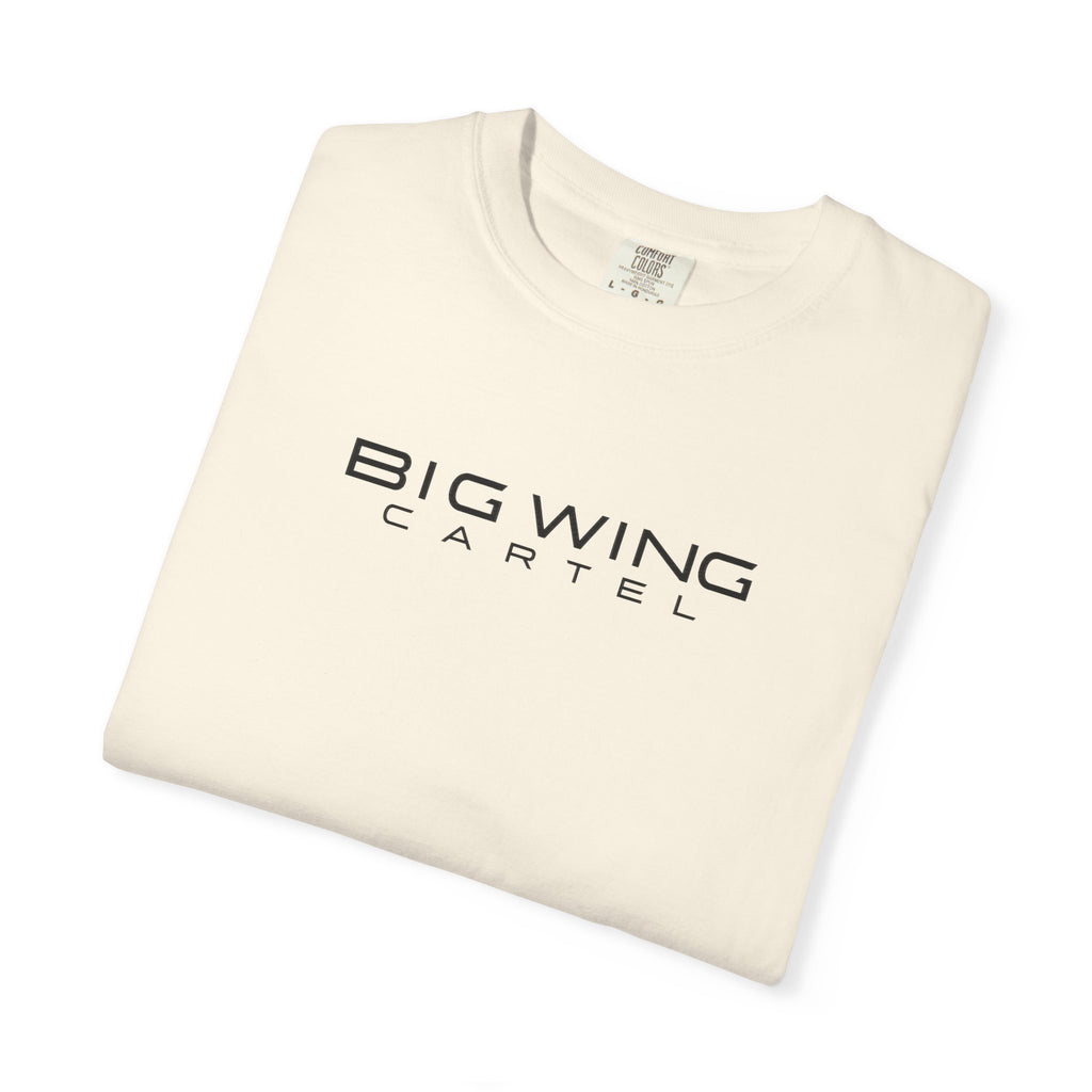 Ivory crewneck T-shirt with BIG WING chest logo print