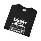 Black crewneck T-shirt with front DSM logo and detailed car graphic