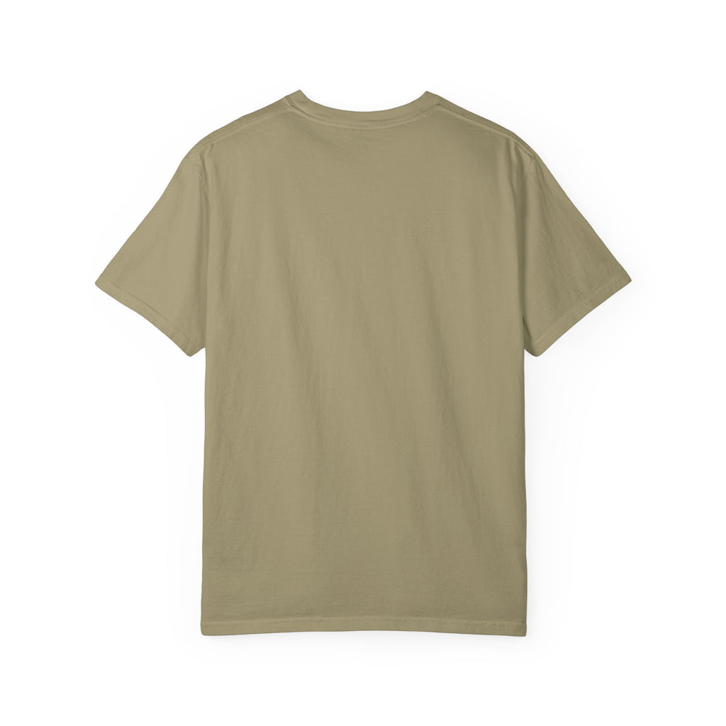 Olive crew-neck T-shirt, front view with no visible print.