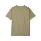 Olive crew-neck T-shirt, front view with no visible print.