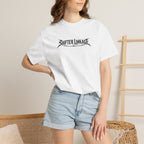 White short-sleeve crew-neck tee with black Shifter Linkage graphic logo