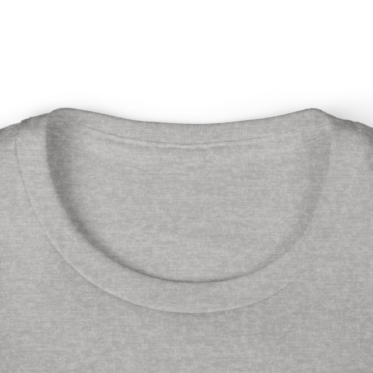 Kids heather gray T-shirt neckline close-up