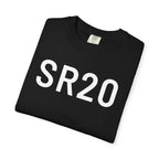 Black SR20 printed T-shirt with crew neck and short sleeves