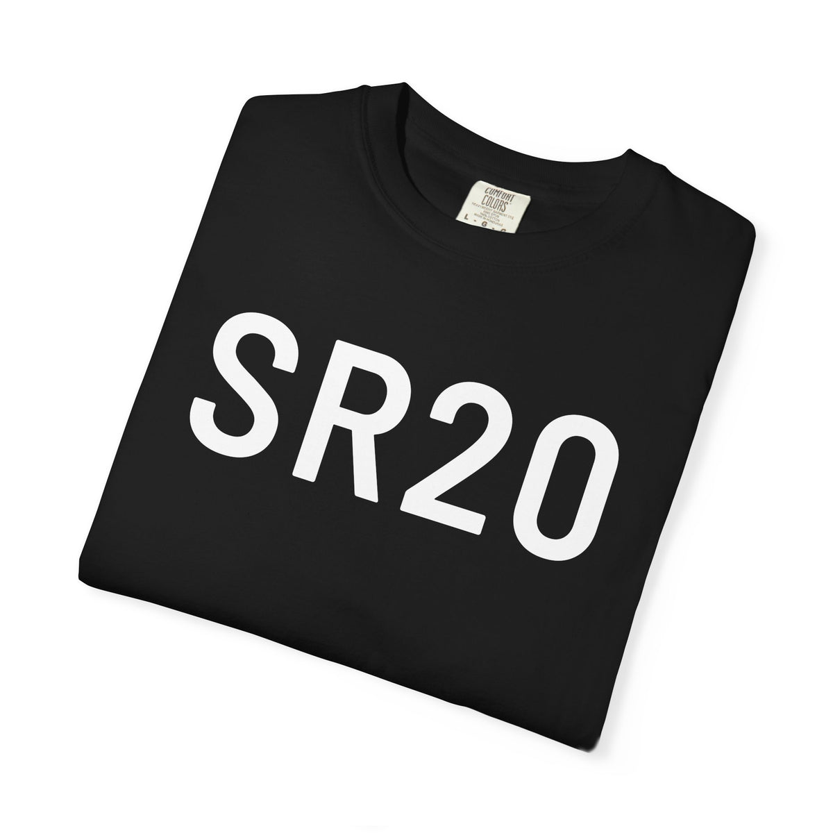 Black SR20 printed T-shirt with crew neck and short sleeves