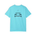 Lagoon blue JDM T-shirt with 2.6L Social Club car graphic on front