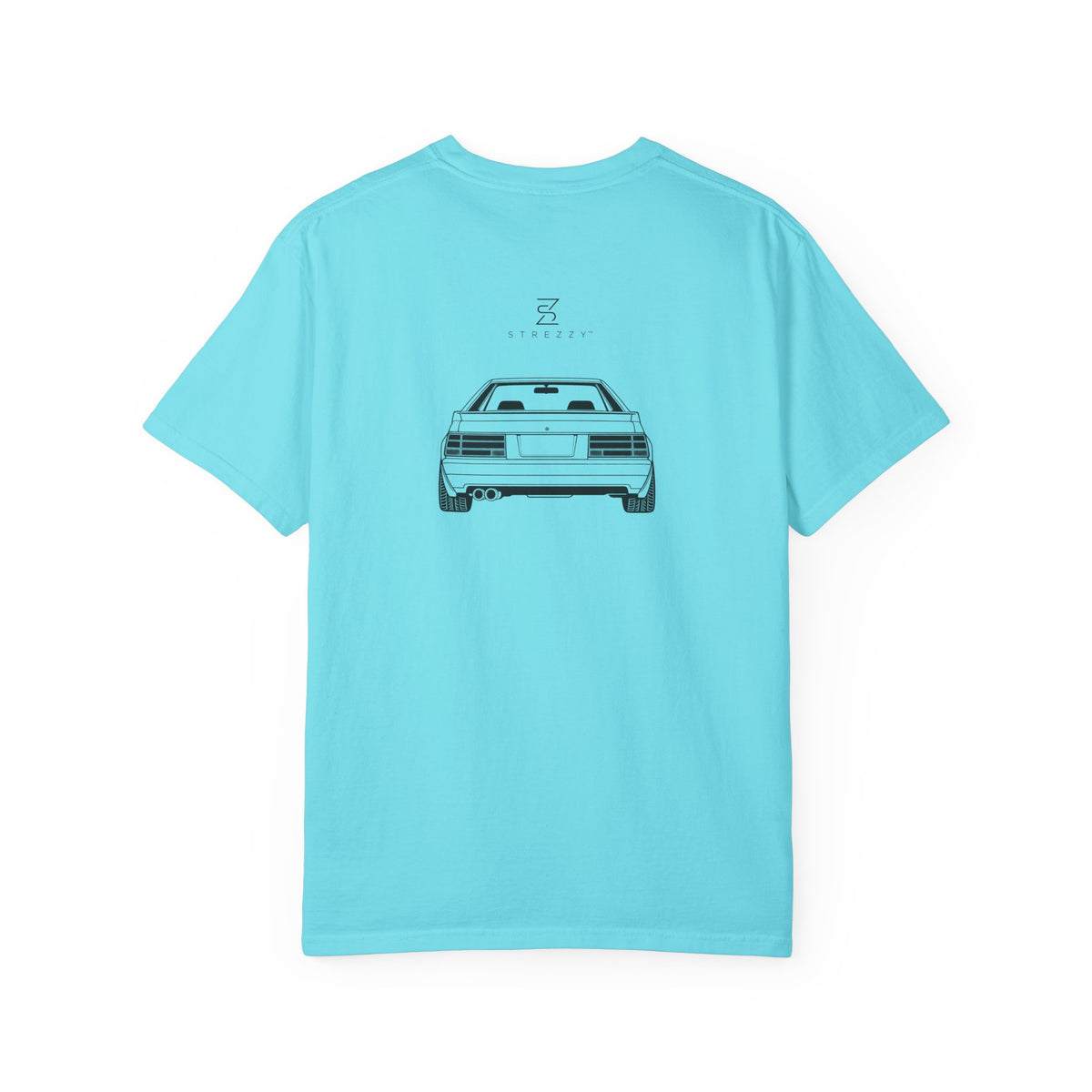 Lagoon blue JDM T-shirt with 2.6L Social Club car graphic on front