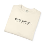 Ivory crew-neck graphic T-shirt with Big Wing Cartel logo on chest