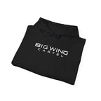 Black Big Wing Cartel hoodie folded with front chest logo and drawstring hood